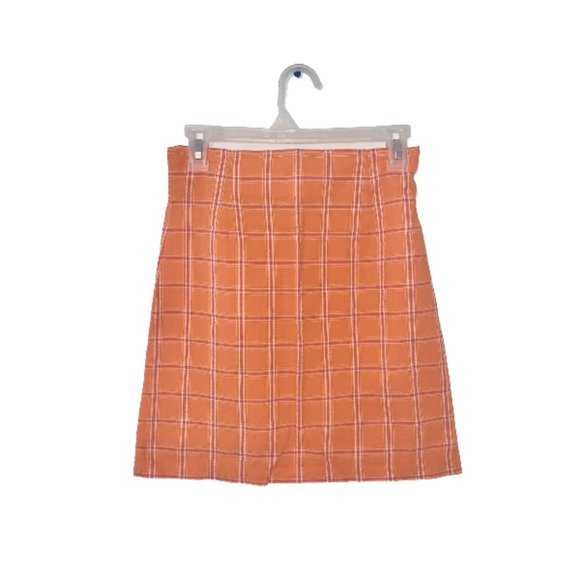 Vintage Dresses & Skirts - 2/$30 Vintage Orange Plaid Mini Skirt A-line XS